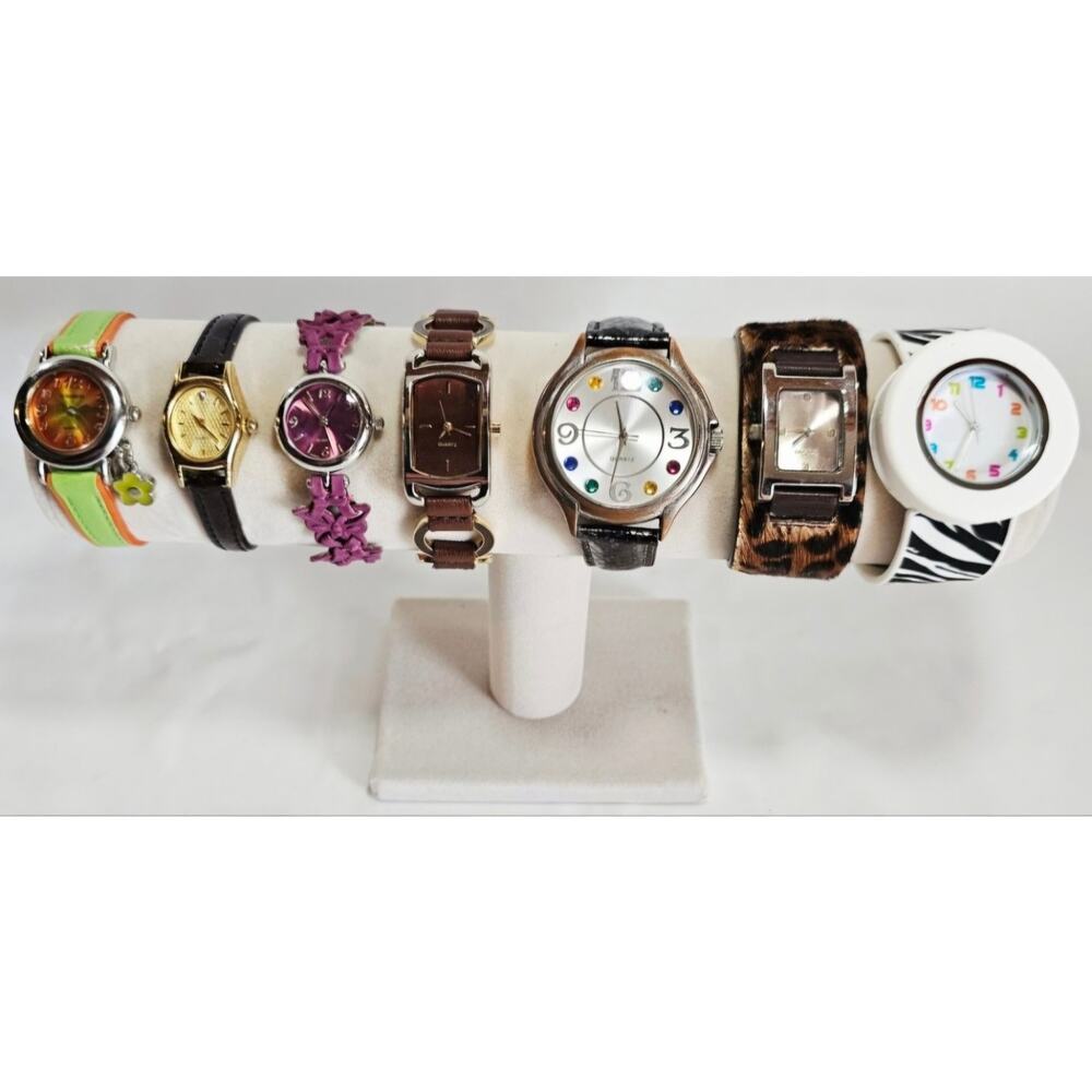 Lot Of 7 Vintage Womens Quartz Fashion Watches Untested Mixed Brands